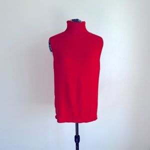 Burnt Orange Sleeveless Turtleneck Stretchy Tank Top Sz Lrg (2 for $10)